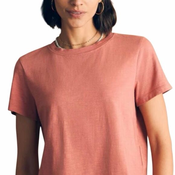 Faherty Sunwashed Organic Cotton Crop T-Shirt Small - Picture 5 of 6